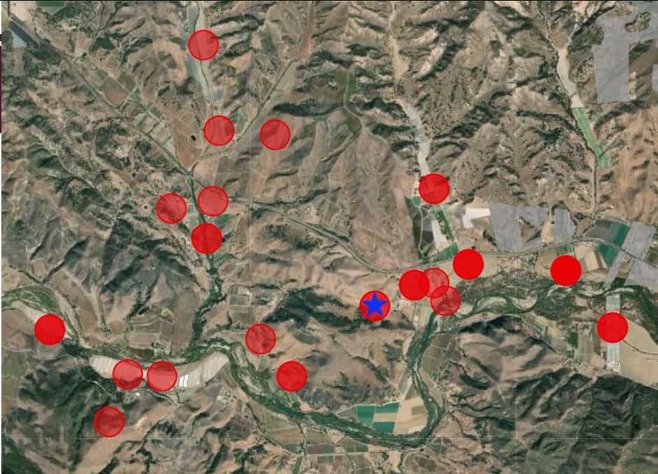 Castlerock appellant map of cannabis operations